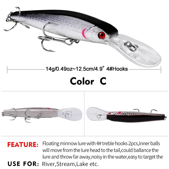 LureBolt Deep Diving Crankbait Minnow Lures - Hard Plastic Fishing Lures for Bass and Pike - Image 4