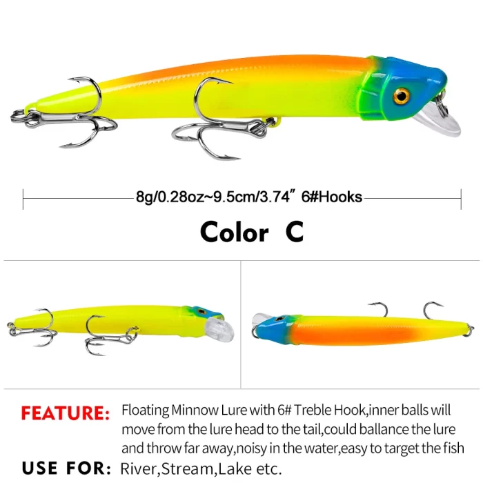 LureBolt Long Casting Deep Diving Minnow Lure - High Visibility Hard Bait for Bass and Walleye - Image 4