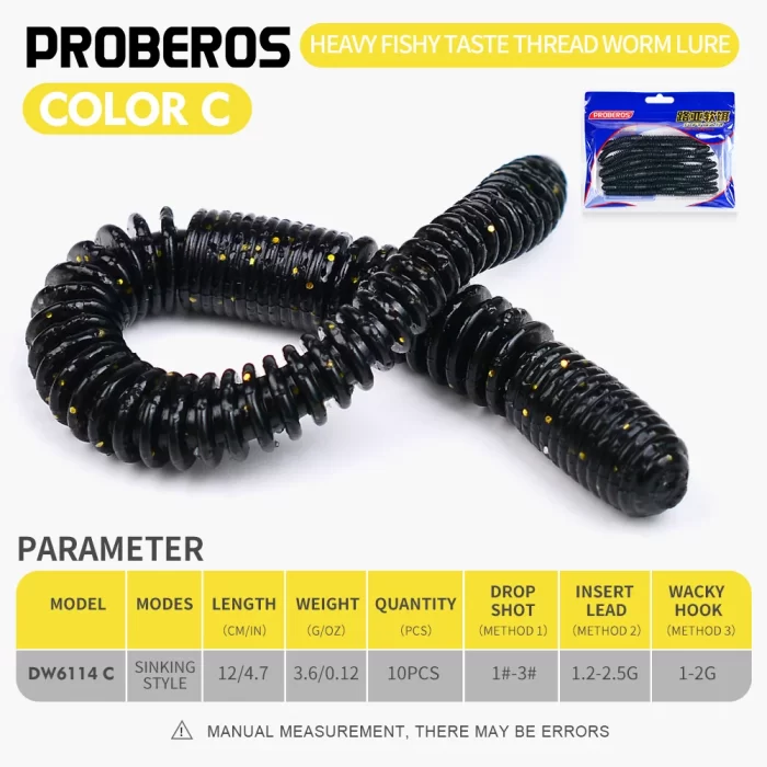 Colored Soft Worm Fishing Lures for Freshwater Fishing | 10pcs - Image 4
