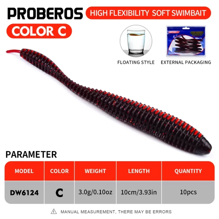 Multi-Color Soft Worm Fishing Lures for Freshwater Fishing | 10pcs - Image 4