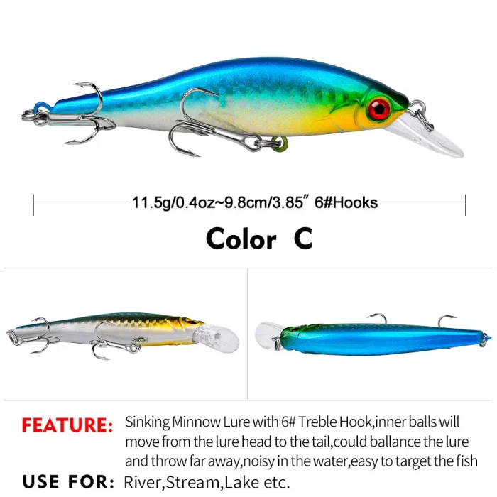 Effective Fishing Lures - LureBolt Realistic Floating Hard Bait for Anglers - 6 Colors Available - Image 4