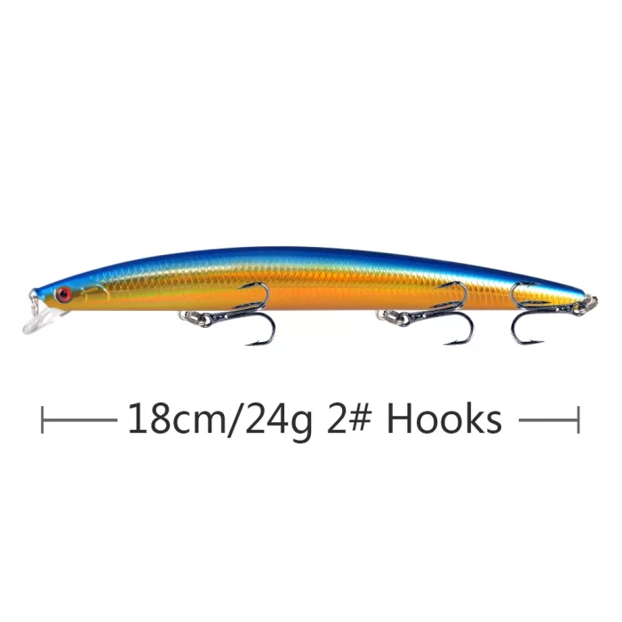 Long Slender Hard Fishing Lure in Multiple Colors | Triple Hook Design for Accurate Casting - Image 4