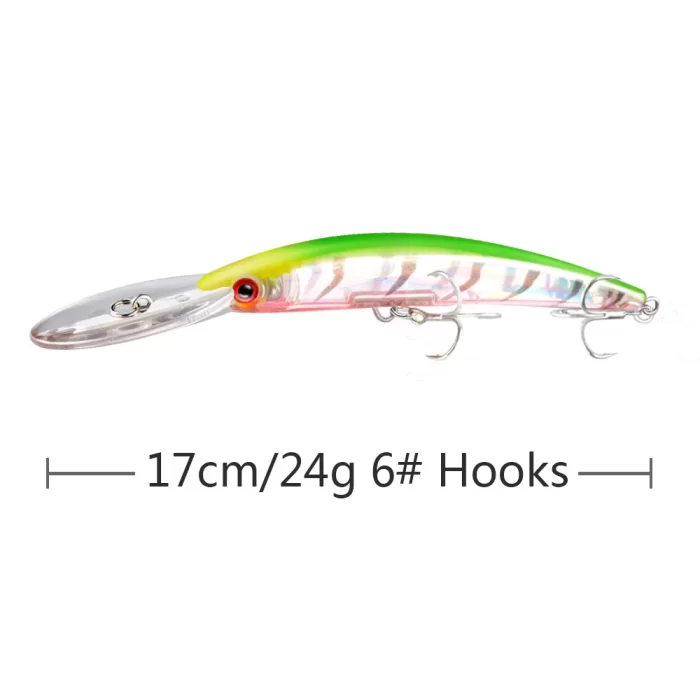 Reflective Transparent Deep Diving Minnow Lure for Freshwater & Saltwater Predator Fish - Image 5
