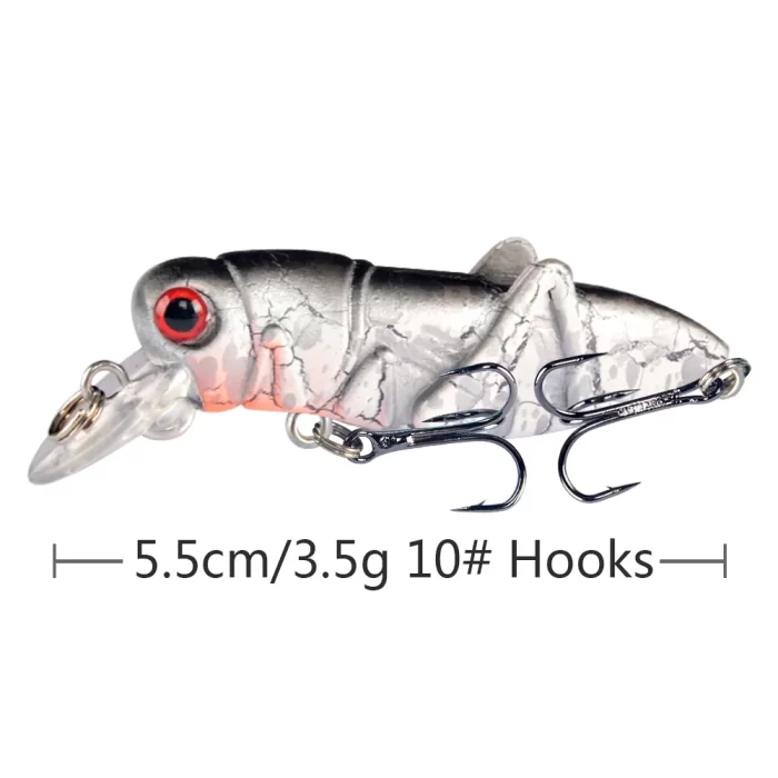 Cracked Transparent Grasshopper Lure- Lifelike Design for Effective Fish Attraction - Image 5