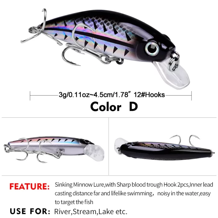 LureBolt Short Lip Crankbait - Mid Shallow Diving Laser Fishing Lures for Bass and Trout - Image 5