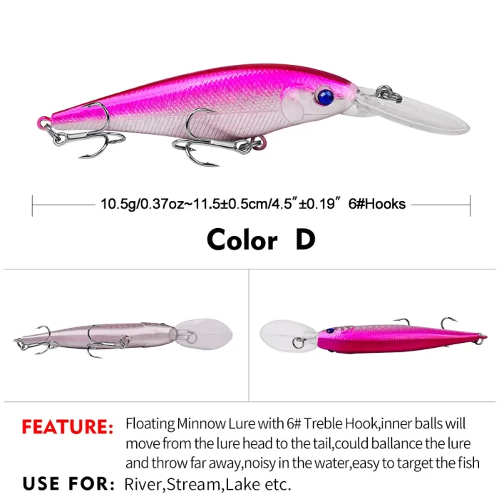 LureBolt Lure Bait Deep Diving Minnow Hard Fishing Lures for Freshwater Fishing - Image 5