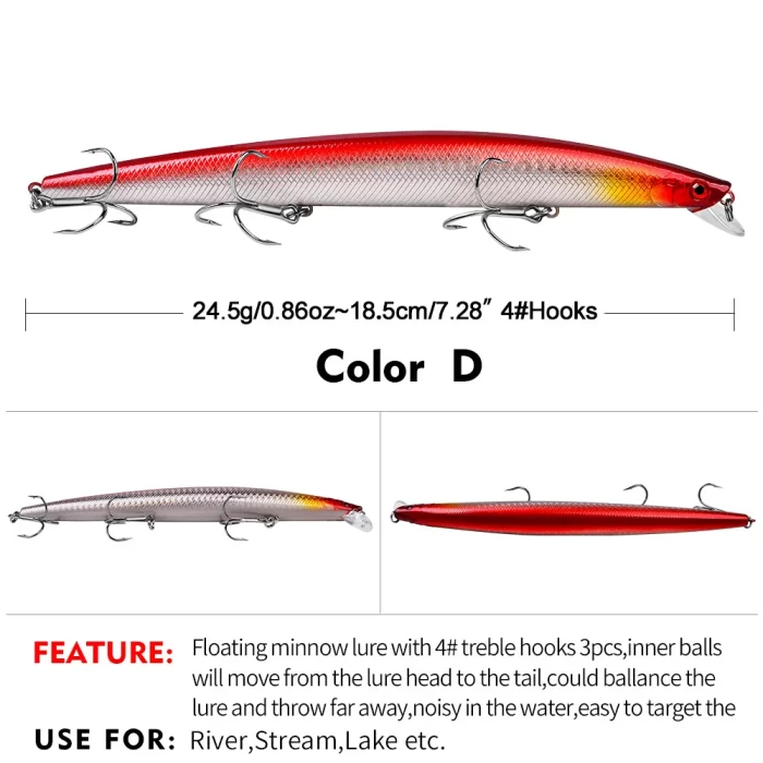 LureBolt Long Minnow Lure Ultra Long Casting Slim Hard Bait for Freshwater and Saltwater Big Fish - Image 5