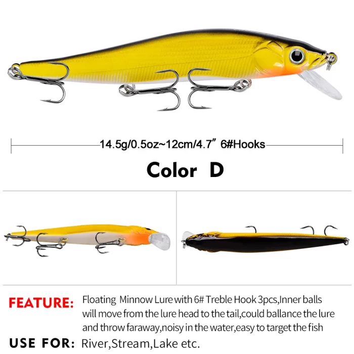 LureBolt Hard Bait Minnow Lure Lifelike Long Casting Diving Bait for Saltwater and Freshwater - Image 5