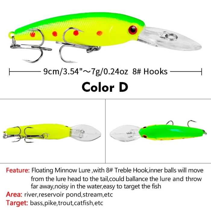 LureBolt Deep Diving Minnow Lure Hard Shell Lifelike Fishing Bait for Deep Water Lure Fishing - Image 5