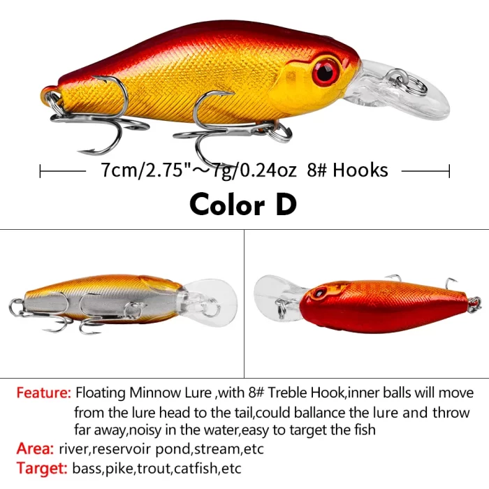 LureBolt Mini Shallow Water Fishing Lures | Small Crankbait Hard Bait for Bass - Image 8