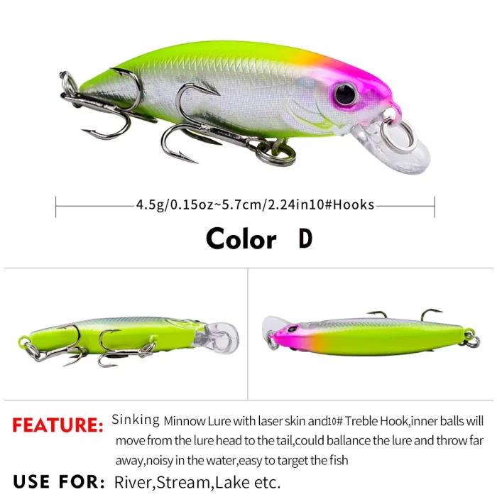 LureBolt Lifelike Small Fishing Lures | Hard Lure Bait for Bass Fishing - Image 8
