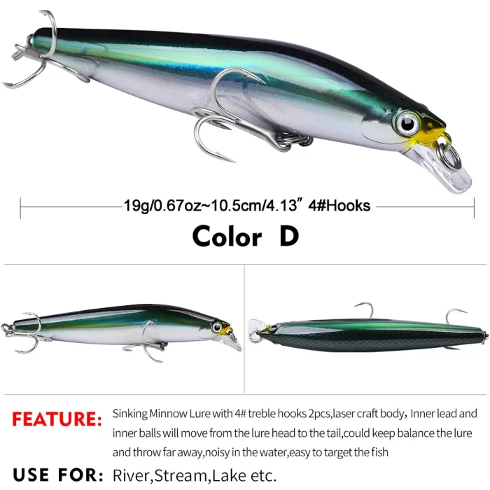 LureBolt Minnow Fishing Lures - Realistic Hard Bait Jerkbaits for Saltwater & Freshwater - Image 5