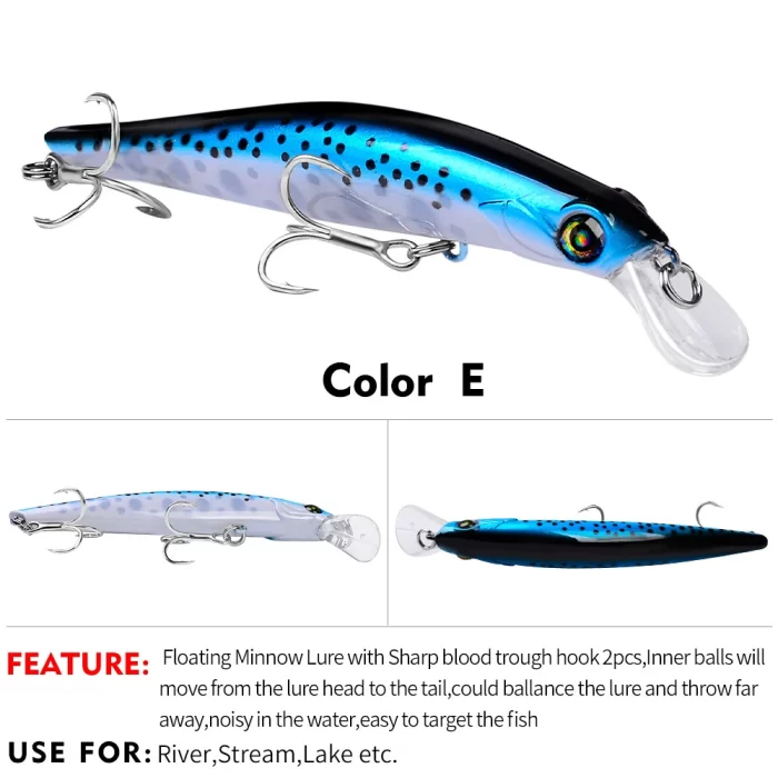 LureBolt Colorful Minnow Fishing Lures - Hard Plastic Jerkbaits for Freshwater and Saltwater Fishing - Image 5