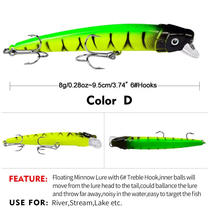 LureBolt Long Casting Deep Diving Minnow Lure - High Visibility Hard Bait for Bass and Walleye - Image 5