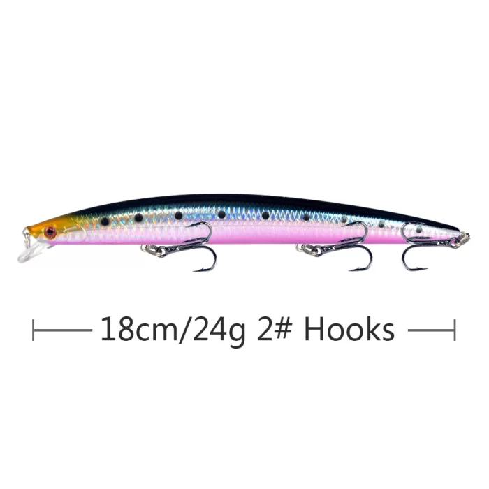 Long Slender Hard Fishing Lure in Multiple Colors | Triple Hook Design for Accurate Casting - Image 5