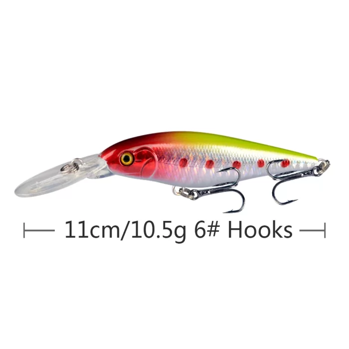 Long Lip Deep Diving Fishing Lure | Blue Back Multi-color Design - Image 5