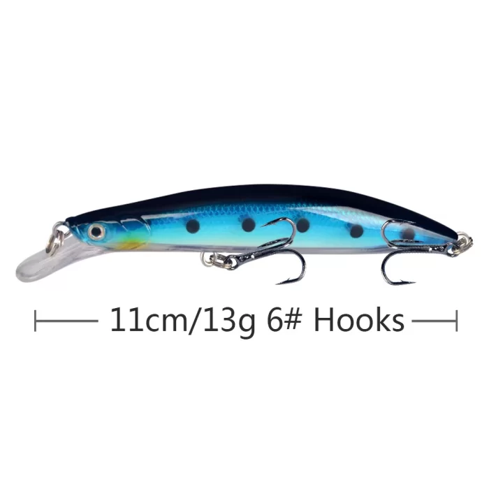 Deep Diving Minnow Fishing Lure with 3D Eyes, Sharp Hooks & Realistic Color Finish - Image 6