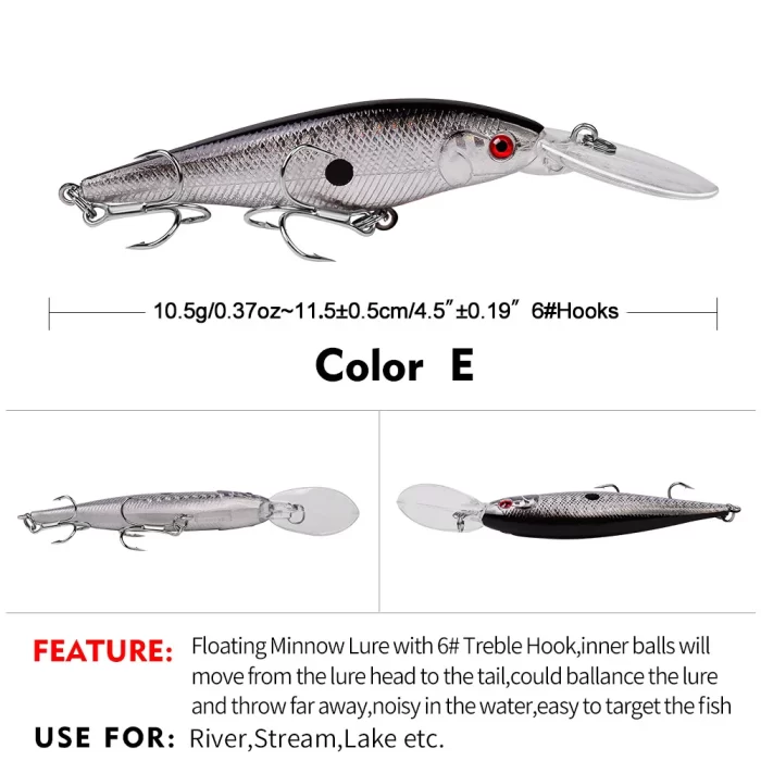 LureBolt Lure Bait Deep Diving Minnow Hard Fishing Lures for Freshwater Fishing - Image 6