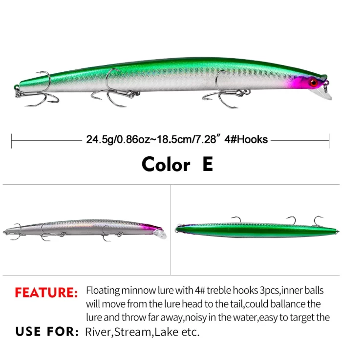 LureBolt Long Minnow Lure Ultra Long Casting Slim Hard Bait for Freshwater and Saltwater Big Fish - Image 6