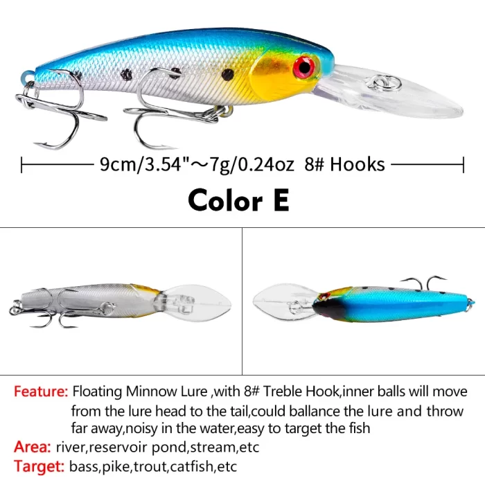 LureBolt Deep Diving Minnow Lure Hard Shell Lifelike Fishing Bait for Deep Water Lure Fishing - Image 6