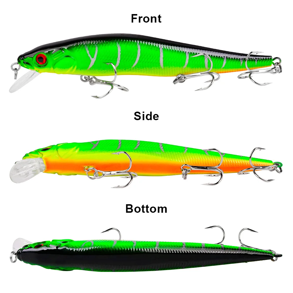 Front profile of the Floating Minnow Lure, illustrating its streamlined design for effective casting.