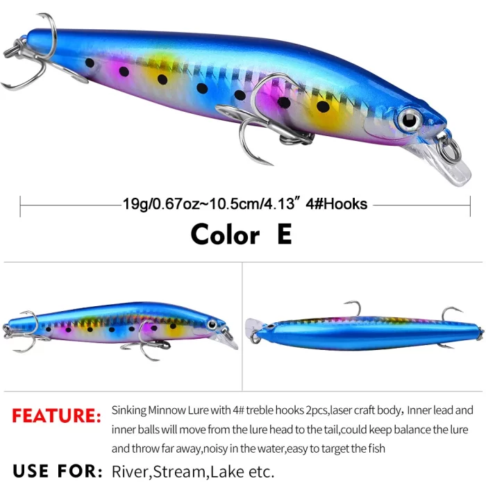 LureBolt Minnow Fishing Lures - Realistic Hard Bait Jerkbaits for Saltwater & Freshwater - Image 6