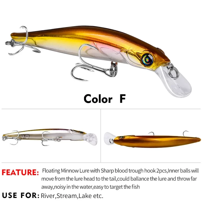 LureBolt Colorful Minnow Fishing Lures - Hard Plastic Jerkbaits for Freshwater and Saltwater Fishing - Image 6