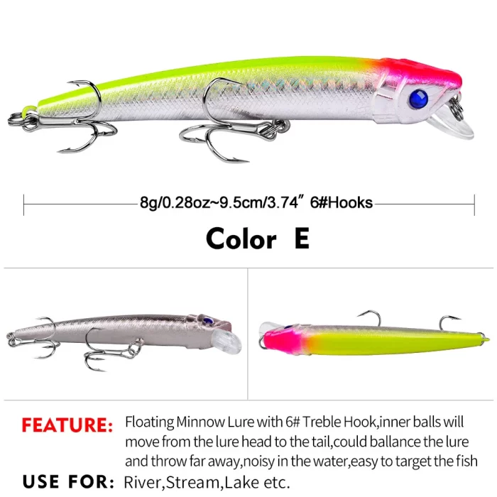 LureBolt Long Casting Deep Diving Minnow Lure - High Visibility Hard Bait for Bass and Walleye - Image 6