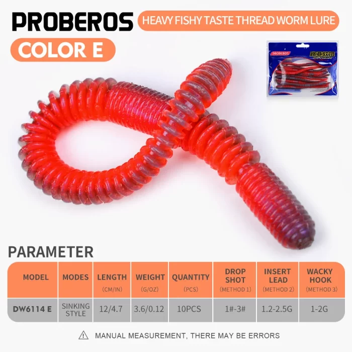 Colored Soft Worm Fishing Lures for Freshwater Fishing | 10pcs - Image 6