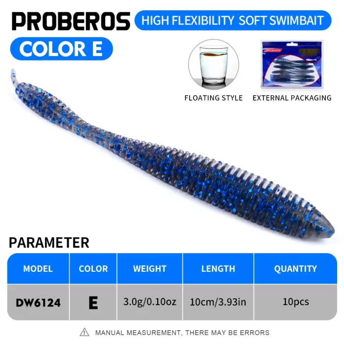 Multi-Color Soft Worm Fishing Lures for Freshwater Fishing | 10pcs - Image 6