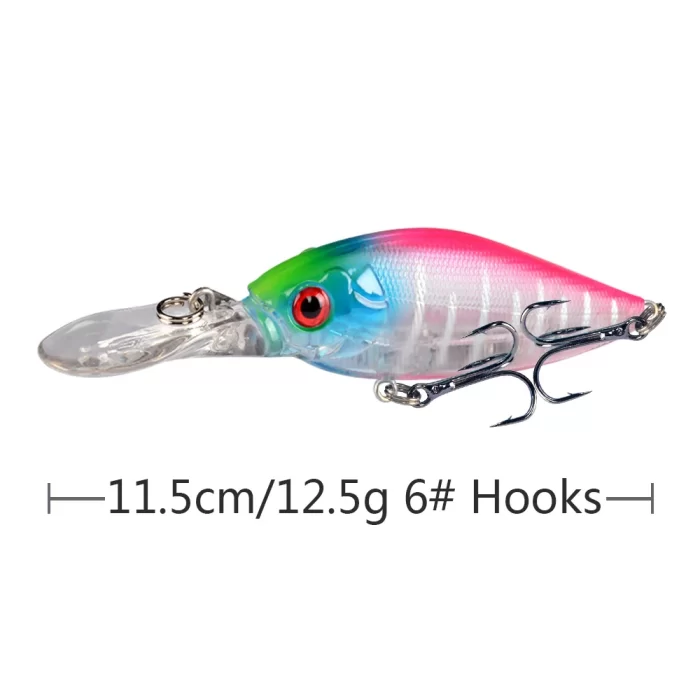 Multicolor Deep Diving Hard Bait Lure Set | Essential Gear for Effective Fishing - Image 6