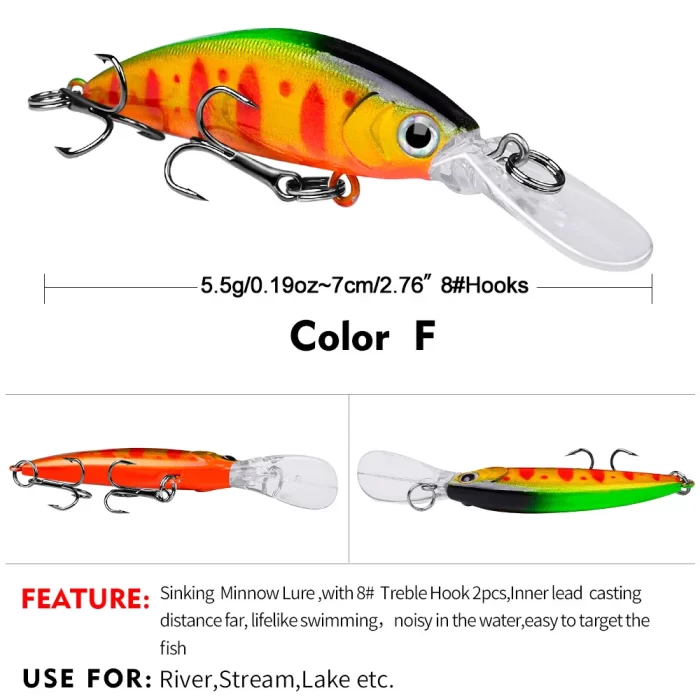 LureBolt Deep Diving Crankbaits - Long Lip Fishing Lures for Bass and Salmon - Image 7