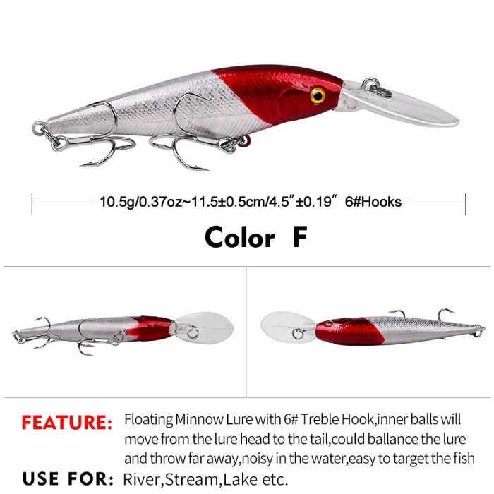 LureBolt Lure Bait Deep Diving Minnow Hard Fishing Lures for Freshwater Fishing - Image 7
