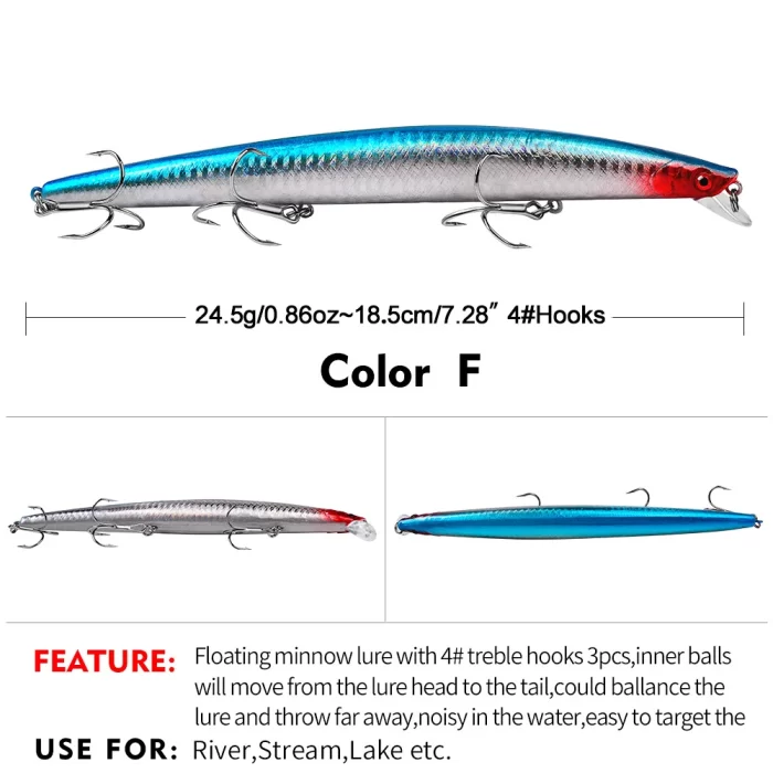 LureBolt Long Minnow Lure Ultra Long Casting Slim Hard Bait for Freshwater and Saltwater Big Fish - Image 7