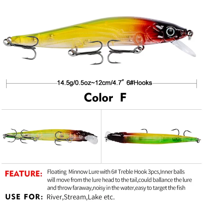 LureBolt Hard Bait Minnow Lure Lifelike Long Casting Diving Bait for Saltwater and Freshwater - Image 7