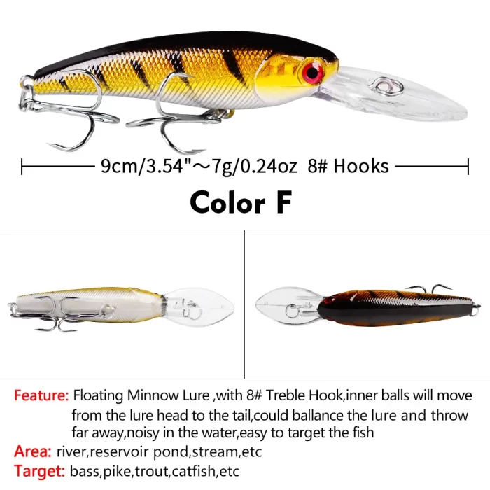 LureBolt Deep Diving Minnow Lure Hard Shell Lifelike Fishing Bait for Deep Water Lure Fishing - Image 7