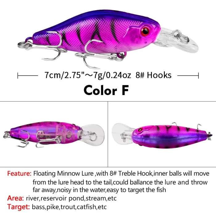 LureBolt Mini Shallow Water Fishing Lures | Small Crankbait Hard Bait for Bass - Image 10