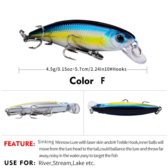 LureBolt Lifelike Small Fishing Lures | Hard Lure Bait for Bass Fishing - Image 2