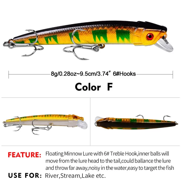 LureBolt Long Casting Deep Diving Minnow Lure - High Visibility Hard Bait for Bass and Walleye - Image 7