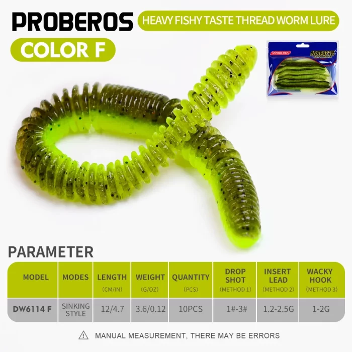Colored Soft Worm Fishing Lures for Freshwater Fishing | 10pcs - Image 7