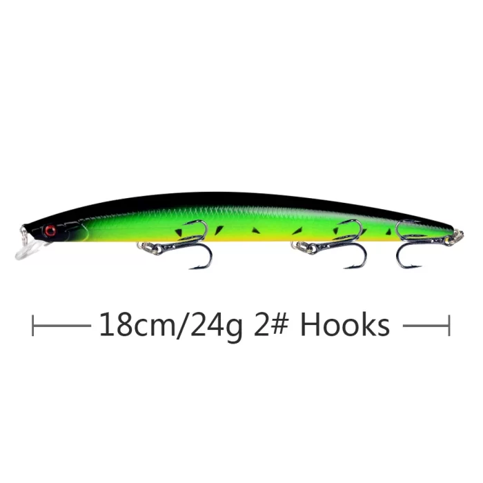 Long Body Multi-Color Reflective Fishing Lure | High-Visibility Hard Bait for Aggressive Strikes - Image 3