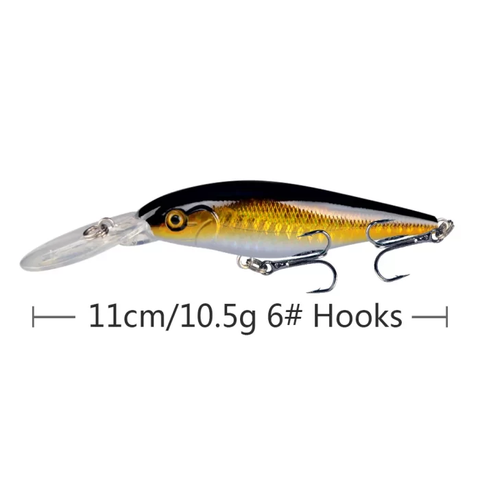 Long Lip Deep Diving Fishing Lure | Blue Back Multi-color Design - Image 7
