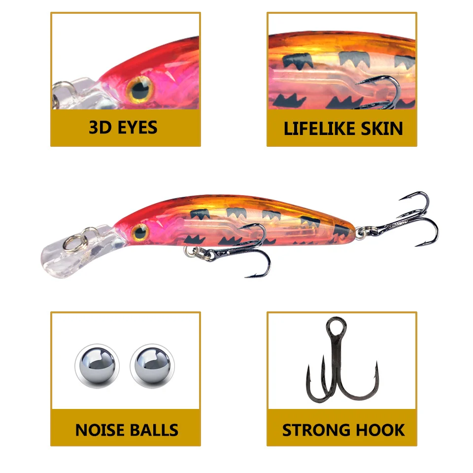 Close-up of LureZ Bolt Fishing Lure showing 3D eyes and lifelike skin