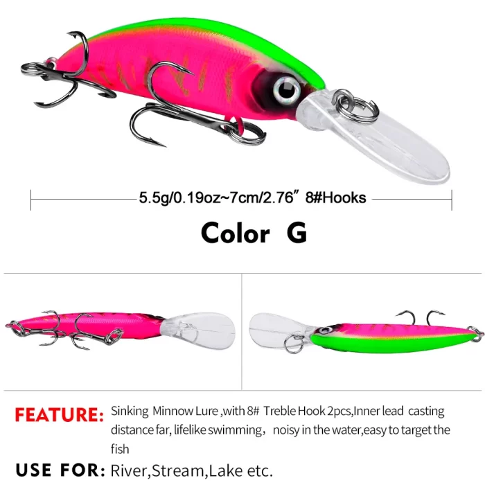 LureBolt Deep Diving Crankbaits - Long Lip Fishing Lures for Bass and Salmon - Image 8