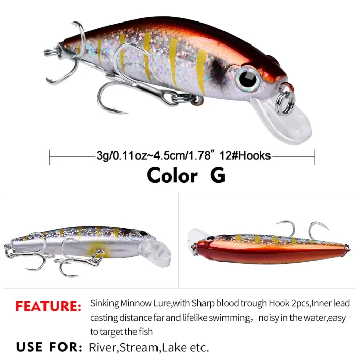 LureBolt Short Lip Crankbait - Mid Shallow Diving Laser Fishing Lures for Bass and Trout - Image 8