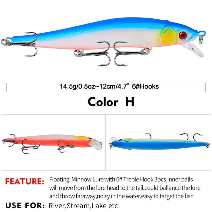 LureBolt Hard Bait Minnow Lure Lifelike Long Casting Diving Bait for Saltwater and Freshwater - Image 8