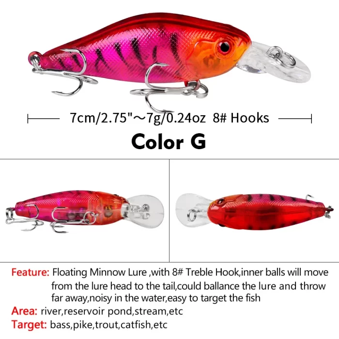 LureBolt Mini Shallow Water Fishing Lures | Small Crankbait Hard Bait for Bass - Image 11