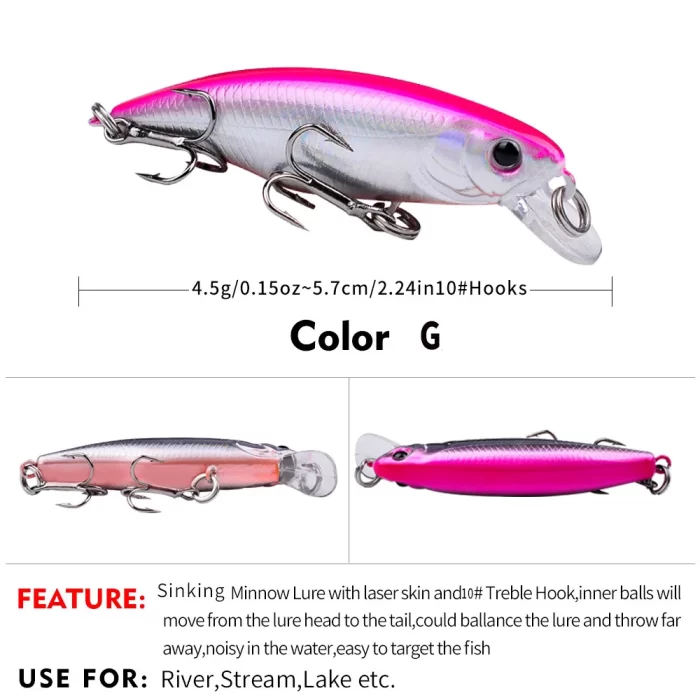 LureBolt Lifelike Small Fishing Lures | Hard Lure Bait for Bass Fishing - Image 3
