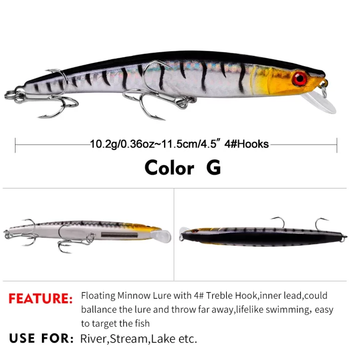 LureBolt Long Casting Sinking Minnow Fishing Lure | Freshwater and Saltwater Lure Bait - Image 3