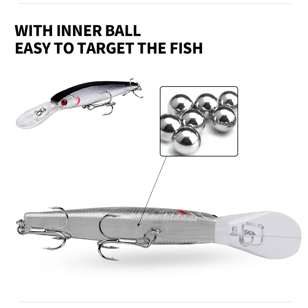 Cutaway of lure showing internal steel balls that create sound and improve casting balance